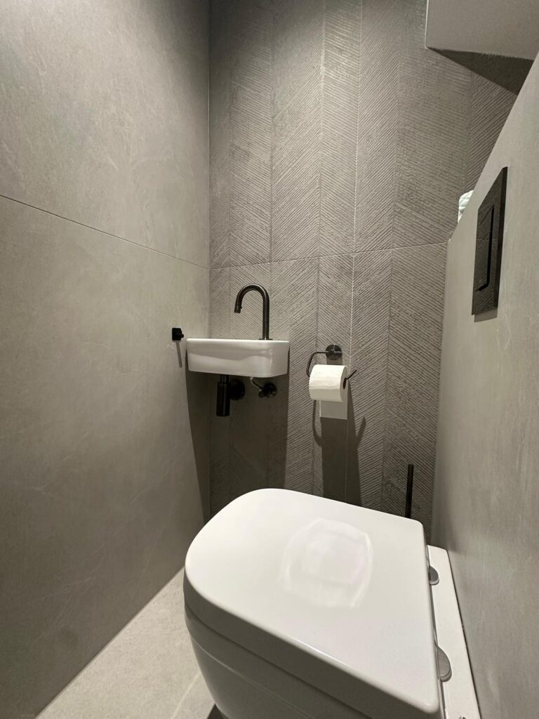 Badkamer en toilet met Kronos Terra Crea en Raku accentwand - foto 4