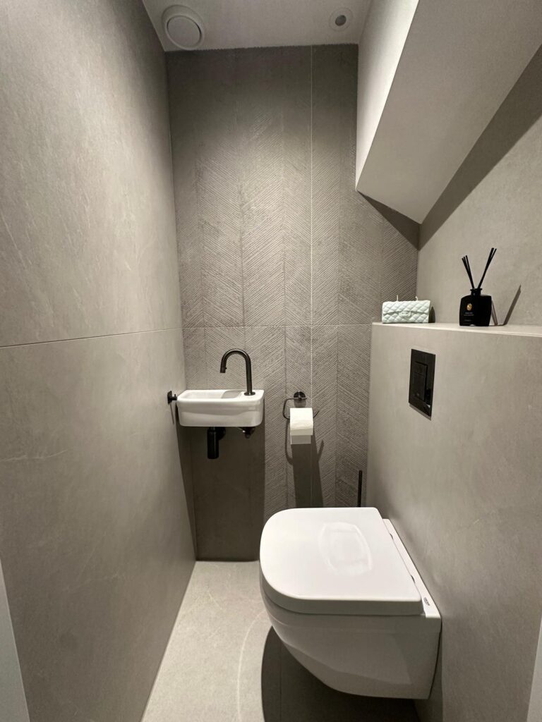 Badkamer en toilet met Kronos Terra Crea en Raku accentwand - foto 5
